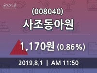 사조동아원 주가증권투자정보 외 증시동향.... 1일  현재 1170원