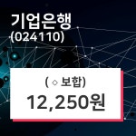 기업은행주가, 8월 21일 현재 12250원 종목 그래프  외 주식시황......