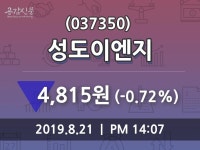 성도이엔지 주가(037350)오늘시세 및 종목동정과 증시정보 21일 현재 4815원 형성