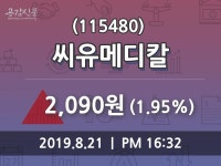 씨유메디칼 주가및 증권시세 21일 오늘 가격 2090원