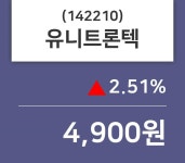 8월 27일 유니트론텍 오늘시세 외 주식시황.... 2.51%