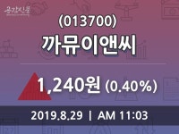 까뮤이앤씨 주가(013700)정보 29일 오늘거래가 1240원 거래