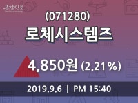 로체시스템즈 주가(071280)증권투자정보, 6일 오늘거래가 4850원 형성