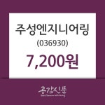(16일마감주가정보) 주성엔지니어링 주가 7200원으로 장 마감