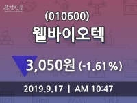 웰바이오텍 주가및 증권시세  및 종목동정과 증시정보, 17일 오늘거래가 3050원 거래