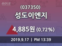 성도이엔지 주가증권투자정보 17일 오늘거래가 4885원 형성