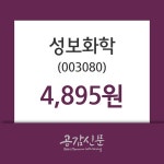성보화학 주가(003080)증권그래프  외 증시동향.... 11일 오늘 가격 4895원 거래
