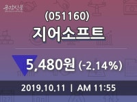 지어소프트 주가(051160)증권투자정보 외 주식시황.... 11일 현재 5480원 거래