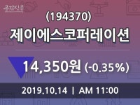 10월 14일 제이에스코퍼레이션 및 증권시세  및 종목동정과 증시정보 -0.35% 변동