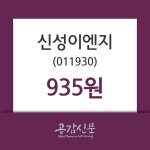 신성이엔지주가 10월 17일 현재 935원, 증권투자정보
