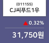CJ씨푸드1우주가(011155), 11월 12일 오늘 가격 31750원 및 증권시세..