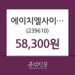 에이치엘사이언스 주가(239610)정보, 12일 현재 58300원 형성