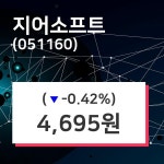 지어소프트 주가및 증권시세  및 주식시황 4일 오늘 가격 4695원 거래