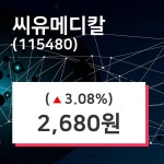 씨유메디칼주가(115480), 16일 3.08%변화