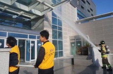 대륜119센터, 한국전력 서귀포지사와 합동소방훈련 전개
