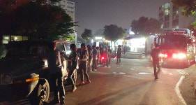 화북119센터, 소방차 길터주기 합동훈련 실시