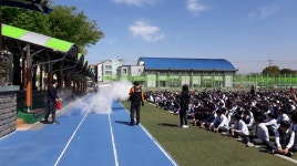 연동119센터, 제주중앙중학교 자위소방대 합동훈련