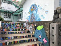 평대초, 안전한 학교가는 길 벽화 그리기 완료