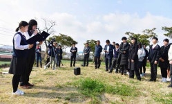 무릉중, 4.3평화인권 프로젝트 동백동산 가꾸기 진행