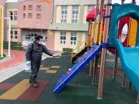 용담2동연합청년회, 학교내 체육·놀이시설 등 방역