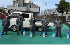 봉개동연합청년회, 코로나19 차단 동회천마을 방역 실시