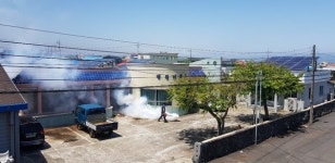 구좌읍행원리마을회, 다중이용시설 방역 실시