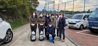 애월읍사랑의삼고리위원회, 마을 체육시설 방역활동 전개