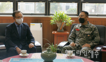 제주지방병무청장, 해병대 9여단장과 간담회 진행