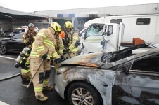 제주 화북동 공업사 주차장서 차량 화재