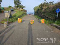 제주 수월봉 절벽단면 일부 무너져...출입통제