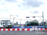 제주 한천 복개구간 막힌 후...갈수록 길어지는 차량행렬