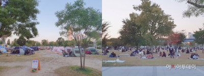 1단계로 완화된 첫 주말 여의도 한강공원에 가보니…