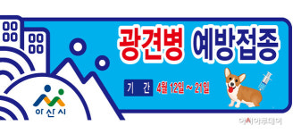 아산시, 반려견 1400두 대상 봄철 광견병 백신 접종