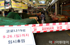 [포토] 중부시장 집단감염으로 임시휴업