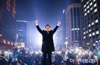 [포토] 이재명, 청계광장 피날레 유세