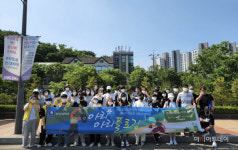 안양대학교 아리봉사단, 안양예술공원 일대서 환경보호캠페인 실시