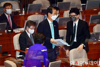 [포토] 한덕수 총리-한동훈 장관 '국회 대정부질문 출석'