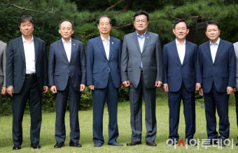[포토] 기념촬영하는 김대기-추경호-한덕수-정진석-주호영-성일종