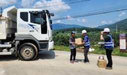 한국수자원공사 봉화댐사업단, 운곡천 수해복구 근로자에 식수 제공