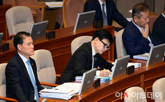 [포토] 대정부질문 출석한 김영호-한동훈-이상민 장관