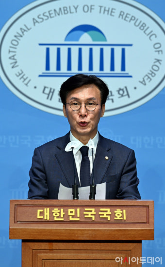 [포토] 민주 원내대표 선거 출마선언하는 김민석