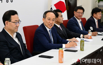 [포토] 추경호 원내대표 '중진의원들과 간담회 주재'
