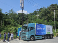이지차저, 추풍령 휴게서 상용차 충전소 개통…25톤 전기화물차·전기버스