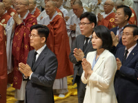 천태종 상월원각 조사 열반 51주기 기념식...김문수·김혜경 여사 참석