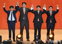 [포토] 개혁신당 신임 지도부 '이준석·김성열·주이삭·김정철'