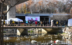 [포토] 박강수 마포구청장, 성산천 환경개선사업 준공식 인사말
