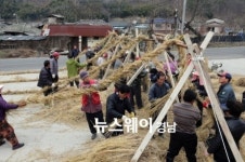 의령 큰줄땡기기 줄 제작에 군민 한마음으로 뭉쳐