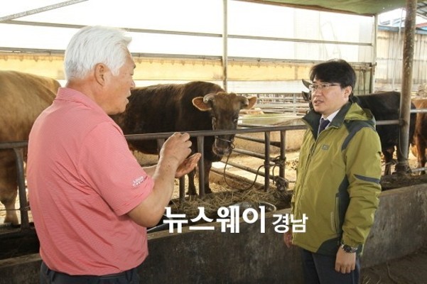 이정곤 고성 부군수, 희소가축 칡소 사육 농가 방문 격려 | 포토뉴스