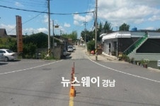 사천시, 용남중학교앞 도로 확·포장공사 시행