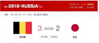 [월드컵]벨기에 힘겨운 90분, 일본에 3-2 ‘역전승’ …브라질과 8강 ‘격돌’